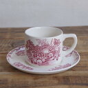 メイソンズ フルーツバスケット 赤 コーヒーカップ&ソーサー Mason's Fruit Basket #250326-5 【海外直輸入中古品】
