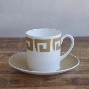 スージークーパー キーストーン オールドゴールド コーヒーカップ&ソーサー ウェッジウッド Susie Cooper Wedgwood #250724-1~5 【海外直輸入中古品】