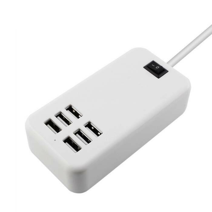 USB 充電器 ACアダプター 6台同時充電 1.5m USB充電器 usb急速充電器 30W 4A USB 充電器 USB コンセント 6ポート USBハブ セルフパワー 充電