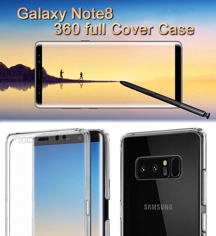 galaxyNote8/S7edge/S8/S8plusフルカバー360deg;全面保護galaxys7S8+ソフトケース両面保護カバー(正面1個+背面1)指紋防止