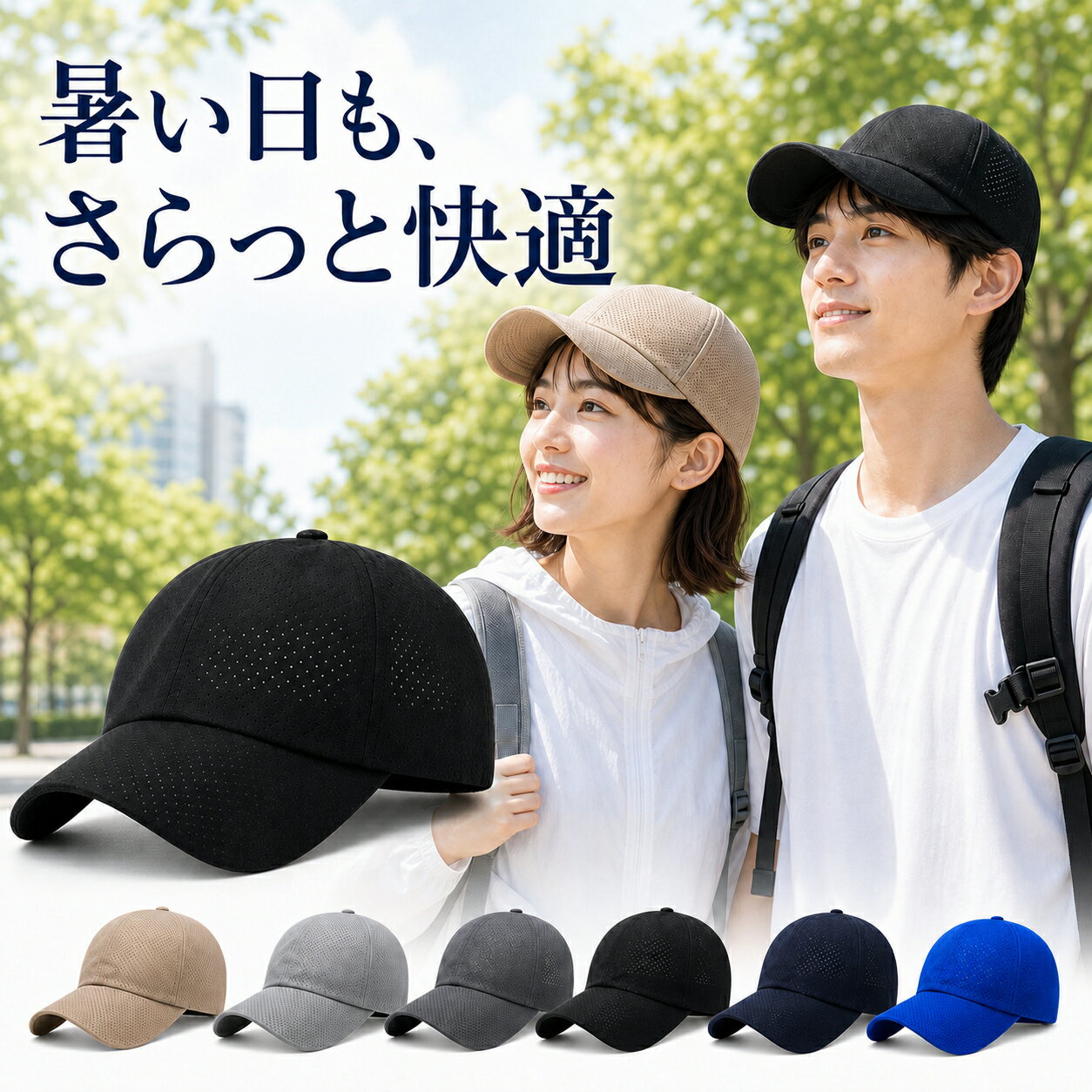 Rakuten - ＼2枚目半額クーポン／ 帽子 メンズ 夏用 キャップ メッシュ キャップ ゴルフ メンズ帽子 夏 大きいサイズ メッシュ キャップ UVカット 通気性抜群 無地 野球帽 スポーツ 登山 釣り ゴルフ テニス 運転 旅行 メッシュ 帽 無地 レディース 男女兼用