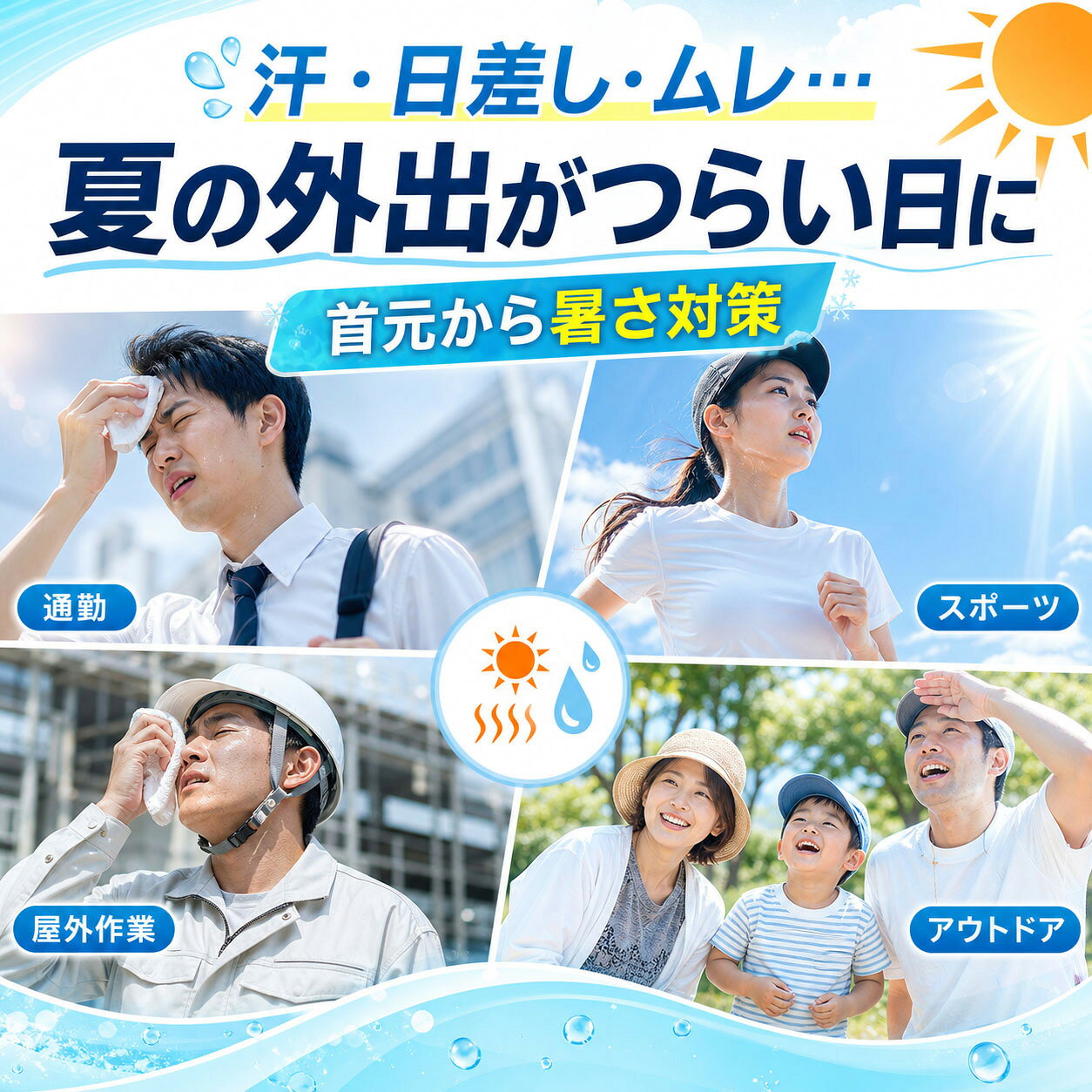 【全品20％OFF】＼ポッキリ1000円／ 冷感タオル 5枚セット クールタオル ひんやりタオル 冷却タオル 大人 子供 子供用 こども 子ども キッズ 冷える タオル アイスタオル スポーツ アウトドア ネッククーラー 登山 野球 自転車 暑さ対策 熱中症対策 UVカット 通学 部活 flora-s-10000190 flora-house サンプル画像3