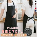 【2枚セット】エプロン おしゃれ 無地 シンプル 首掛け おしゃれ H型 エプロン 超撥水 飲食業 業務用 仕事 店 レストラン 保育士 サロン ポケット 料理...