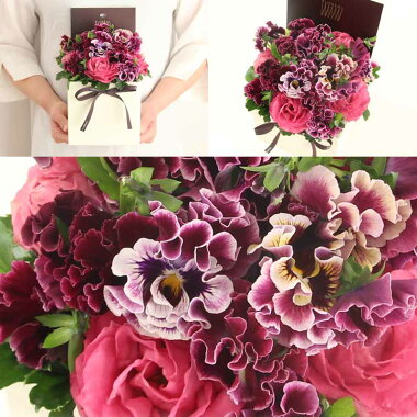 今月の花、シャンパーニュ、ボックスアレンジメント