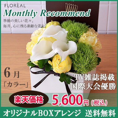 今月の花、シャンパーニュ、ボックスアレンジメント
