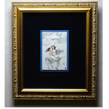 マイセン 陶板【マイセン】meissen陶板画/アラビアンナイト　馬に乗る王様と王妃（額付き）） 【結婚祝】【出産祝】【退職祝】【引越祝】【還暦祝】【記念品】のサムネイル