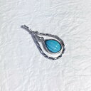 シルバーアクセサリー スリーピングビューティ産ターコイズ しずくペンダントトップ mk-p038 mikks ハンドメイド 手作り