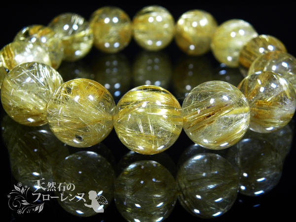タイチンルチル 太金針水晶 プレミアムブレス 約16-16.5mm玉 14粒 長約23cm taichin-01