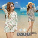 「楽天スーパーSALE50%OFF」ラッシュガード 体型カバー レディース 20代 30代 40代 可愛い 大きいサイズ S/M/L/LL UV対策 上下セット 2点セット 体型カバー 紫外線対策 おしゃれ 透けない ネイビー 長袖(4)