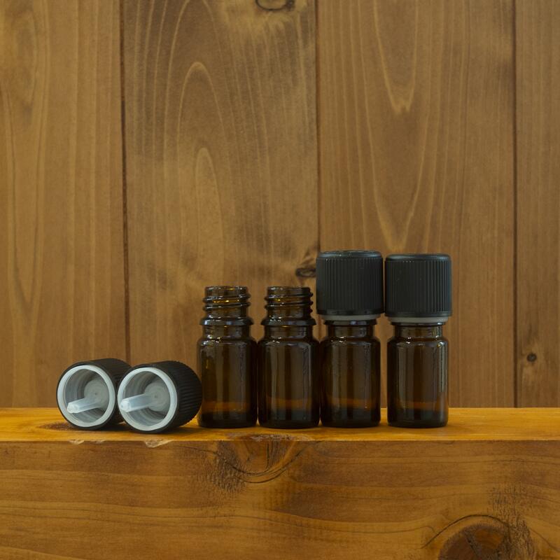 フロリハナ 遮光瓶 ドロッパー付き容器 5ml 4本セット | まとめ買い アロマ容器 容器 ガラス瓶 遮光ボトル オイル容器 ブレンドオイル作成用に