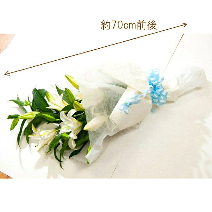 花束 「カサブランカの花束S」 誕生日 生花 ギフト プレゼント 白ユリ お祝い お供...