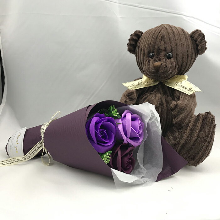 ソープフラワー花束ベアプレゼントケース入りおしゃれ誕生日お悔み結婚祝い母の日ソープ0209_50