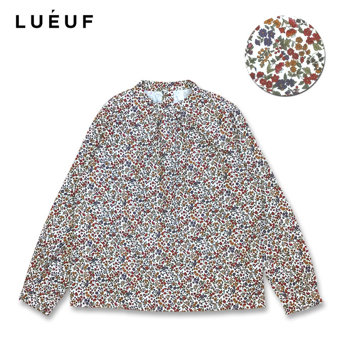 乐天商城 - LUEUF ルフ 花柄ネックギャザープルオーバーシャツ コーデュロイ ブラウス MadeinJAPAN 日本製 フリーサイズ S360617