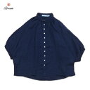 Brocante ブロカント ドミンゴ 36-260L 29-7 グランシャツ ネイビー リネンキャンバス 麻 ドルマン ギャザー 5分袖 MadeinJAPAN 日本製(4)
