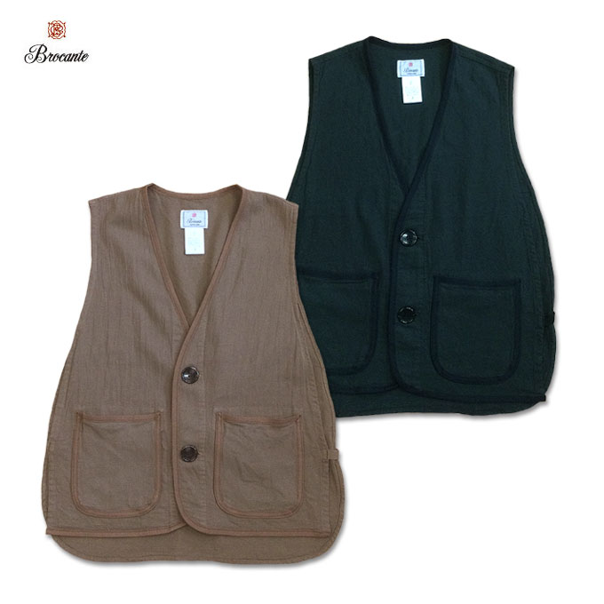 Rakuten - Brocante 38-301Z コットンパナマ パスポワレジレ ベスト gilet ブロカント ドミンゴ MadeinJAPAN 日本製