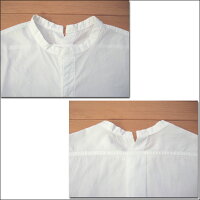 D.M.GドミンゴDMG16-534X31-8バックオープンシャツプルオーバーブロードシャンブレーホワイト白MadeinJAPAN日本製