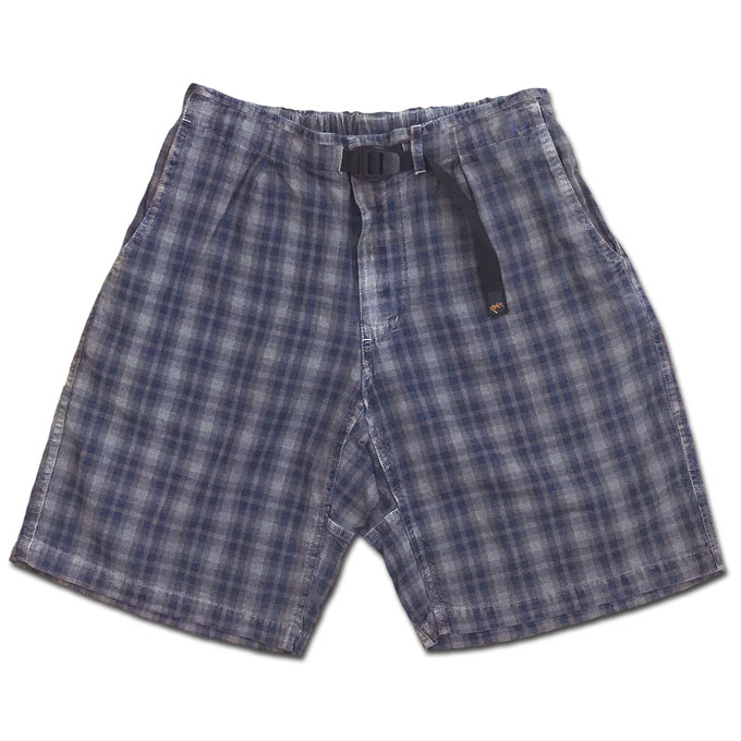 Climbing Shorts - ROKX ロックス INDIGO CHECK SPORT SHORT ショーツ KHAKI チェック ショートパンツ クライミング ボルダリング アウトドア RXMS213004