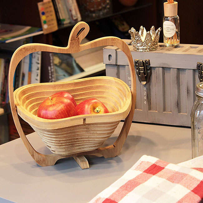 TOSSDICE トスダイス バンブーバスケット FOLDING BAMBOO BASKET APPLE かご 鍋敷き リンゴ インテリア 雑貨 キッチン