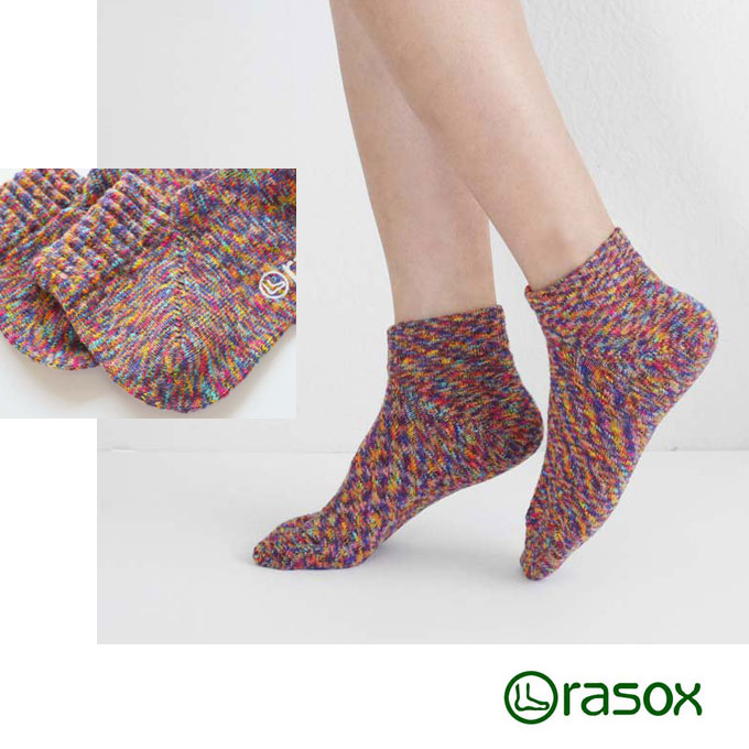 メール便可 rasox ラソックス スプラッシュロウ コットン Socks 靴下 雲糸 スラブ...