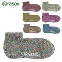 メール便可 rasox ラソックス スプラッシュロウ コットン Socks 靴下 雲糸 スラブ糸 絣染め 綿 COTTON メンズ レディース 日本製 Made...