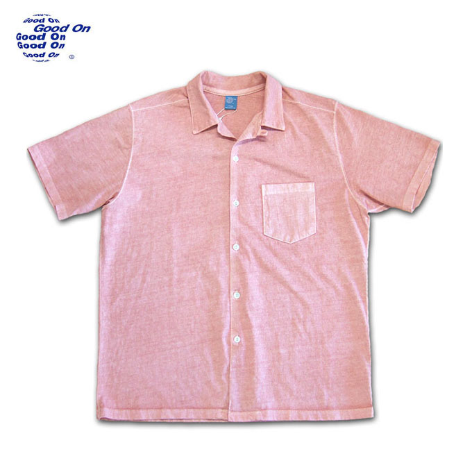 Rakuten - Good On グッドオン SS OPEN TEE SHIRTS オープンシャツ P-CORAL コーラルピンク 開襟シャツ カットソー COTTONUSA FabricMadeinUSA MadeinJAPAN GOST1605