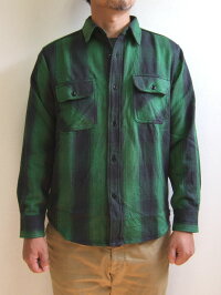 BIGMIKEビッグマイクHEAVYFLANNELSHIRTSヘビーフランネルシャツグリーン×ブラックネルシャツワークシャツチェック長袖10835103-7