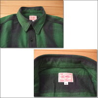 BIGMIKEビッグマイクHEAVYFLANNELSHIRTSヘビーフランネルシャツグリーン×ブラックネルシャツワークシャツチェック長袖10835103-7