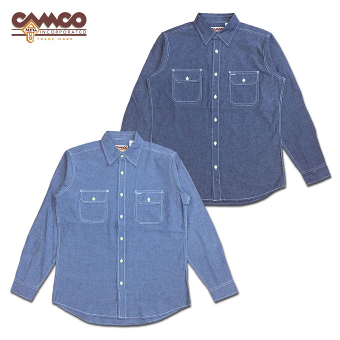 Chambray Shirts - CAMCO L/S CHAMBRAY WORK SHIRTS カムコ シャンブレーシャツ ワークシャツ 長袖 メンズ