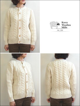 Kerry Woollen Mills ケリーウーレンミルズ Aran Cable Collarless Cardigan アランケーブルカラーレスカーディガン sweater セーター fisherman フィッシャーマン イギリス製 MadeinEngland 男女兼用 ユニセックス KW018-002