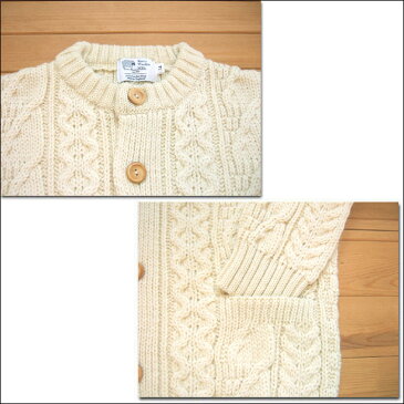 Kerry Woollen Mills ケリーウーレンミルズ Aran Cable Collarless Cardigan アランケーブルカラーレスカーディガン sweater セーター fisherman フィッシャーマン イギリス製 MadeinEngland 男女兼用 ユニセックス KW018-002