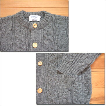 Kerry Woollen Mills ケリーウーレンミルズ Aran Cable Collarless Cardigan アランケーブルカラーレスカーディガン sweater セーター fisherman フィッシャーマン イギリス製 MadeinEngland 男女兼用 ユニセックス KW018-002