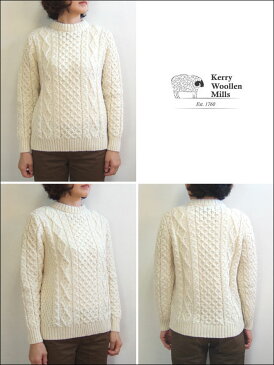 Kerry Woollen Mills ケリーウーレンミルズ Aran Cable Crew Neck LITE アランケーブルクルーネック sweater セーター fisherman フィッシャーマン イギリス製 MadeinEngland 男女兼用 ユニセックス KW018-003