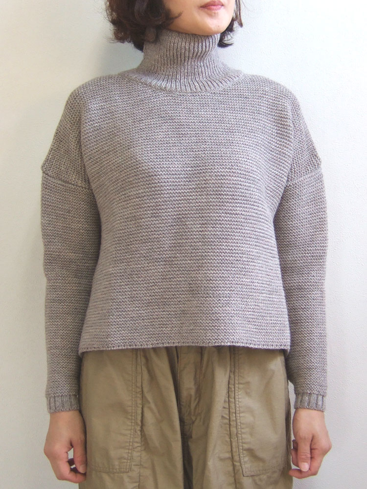 乐天商城 - Kerry Woollen Mills ケリーウーレンミルズ Pearl Stitch Polo Neck パール ステッチ ポロ ネック ライト sweater セーター Ladies レディース イギリス製 MadeinEngland Oatmeal KW-0013