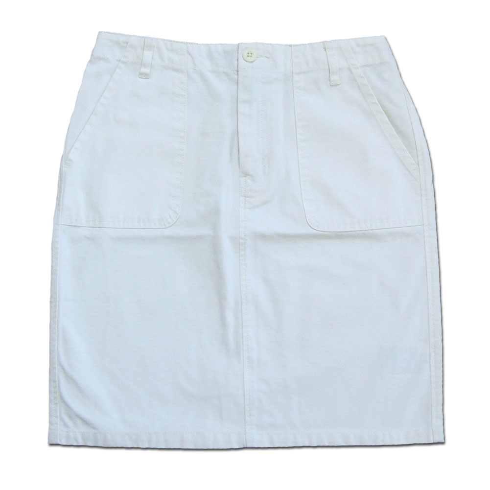乐天商城 - Traditional wears ベーカースカート ホワイト コットン チノ ミリタリー 103026753