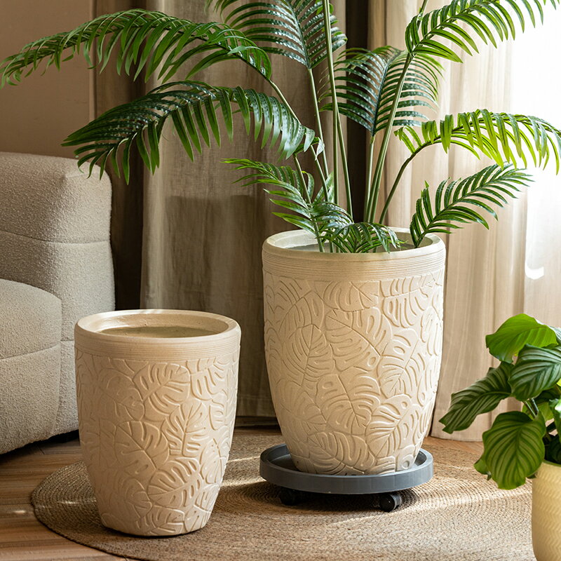 Rakuten - 【送料無料】 植木鉢 北欧風 プランター 観葉植物用 大型 方形 口径27.5/34cm 9 11号 軽量 深型 穴付き おしゃれ 室内 屋外対応 耐候性 フラワーポット ガーデンポット