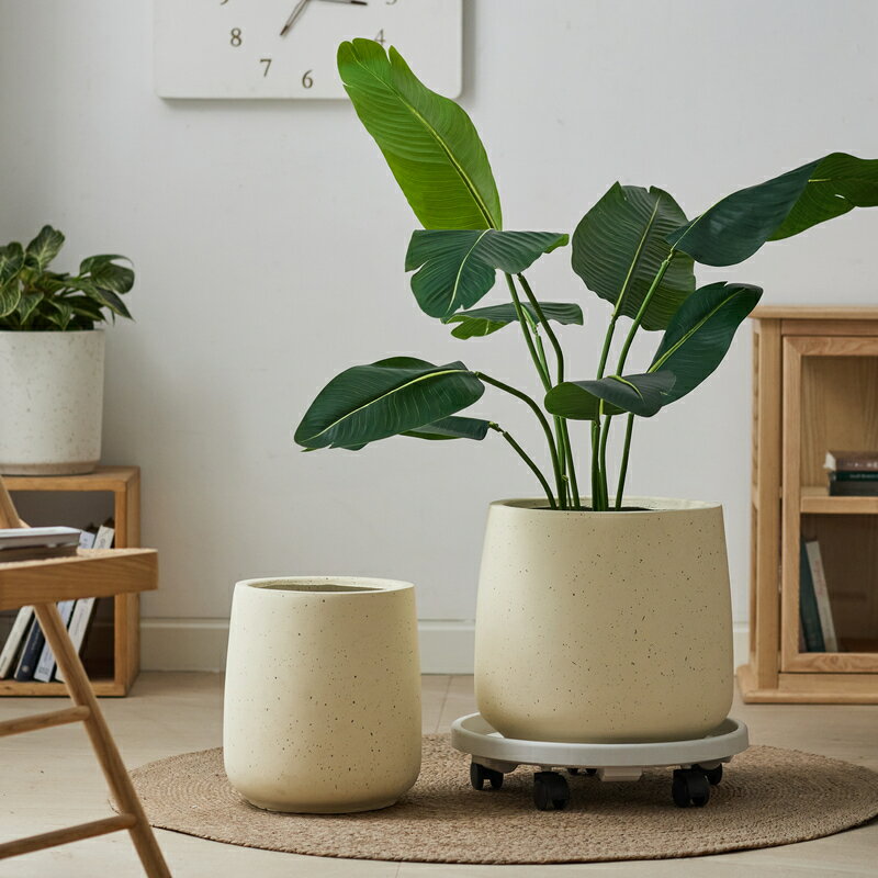Rakuten - 植木鉢 北欧風 プランター 観葉植物用 大型 方形 軽量 深型 穴付き おしゃれ 室内 屋外対応 耐候性 フラワーポット ガーデンポット コンクリート風