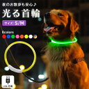 犬 猫 首輪 おしゃれ かわいい 光る ライト カラー 白 USB 充電コード 2点セット 小型犬 中型犬 大型犬 イヌ ネコ ペット用品 ドッググッズ 光 点...