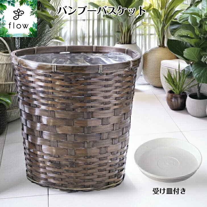 Rakuten - バンブー鉢カバー7・8・10号用 　【受け皿プレゼント】観葉植物・花・カゴ・バスケット・インテリア