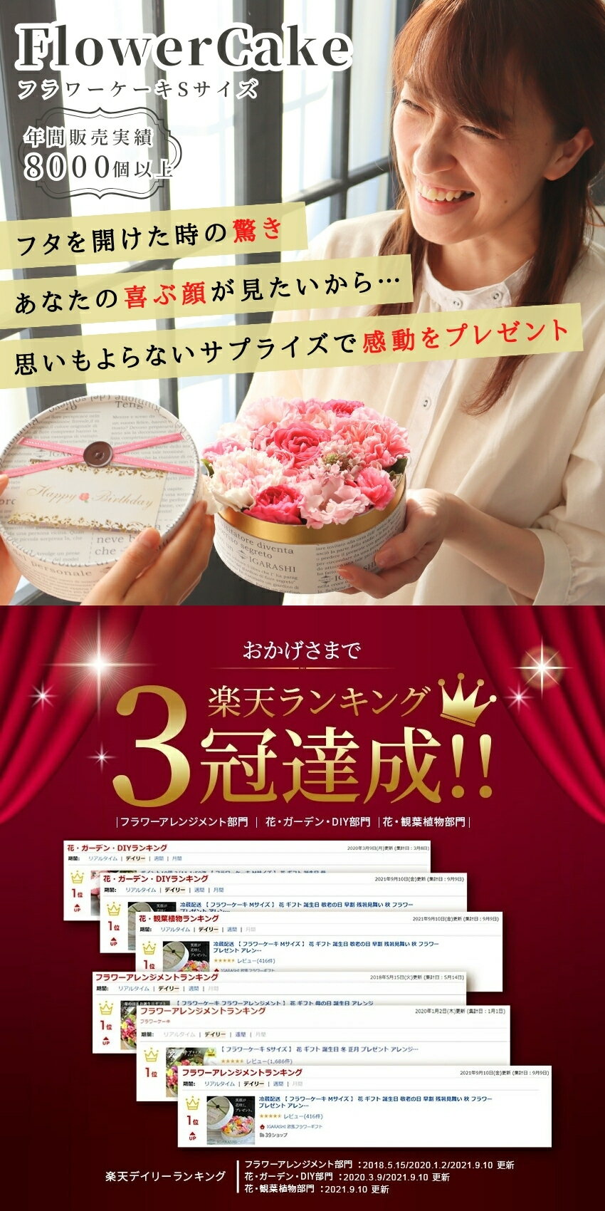 【 フラワーケーキ Sサイズ 】 花 母の日 ギフト 誕生日 春 退職 プレゼント アレンジメント フラワー お祝い 退職祝い アレンジ フラワーアレンジメント あす楽 送料無料 2