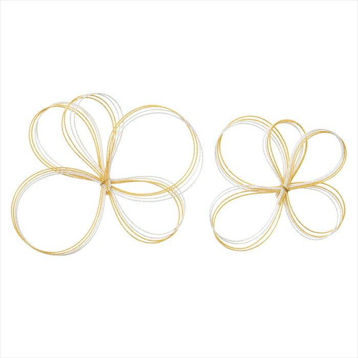 変形水引花飾り　＃18　白／金 mh000552-018 水引飾り【東京堂】