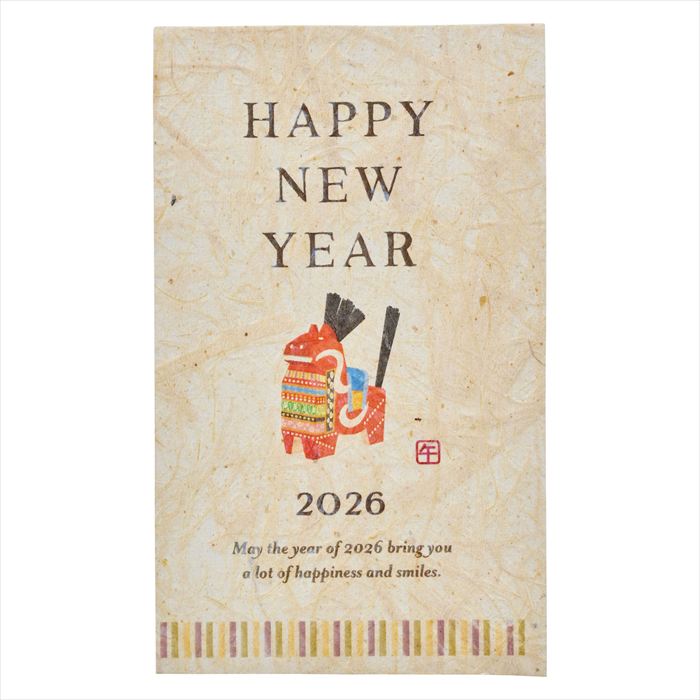 【デコレーションパーツ　その他】　ソラペーパーメッセージカード　名刺　正月2026　午／白 yp149031-..