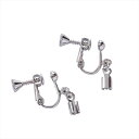 【資材 アクセサリー関連資材】 ひも留め付きイヤリング #19 シルバー az000305-019 アクセサリー金具【東京堂】