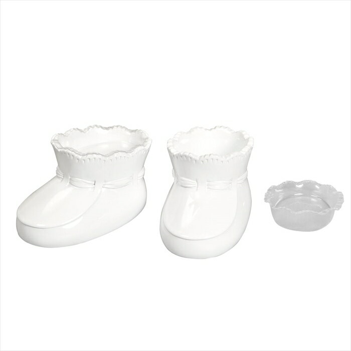 【花器　ベース　花器（陶器）】　ベビーシューズ　ホワイト dm0ml730-001 陶器【東京堂】