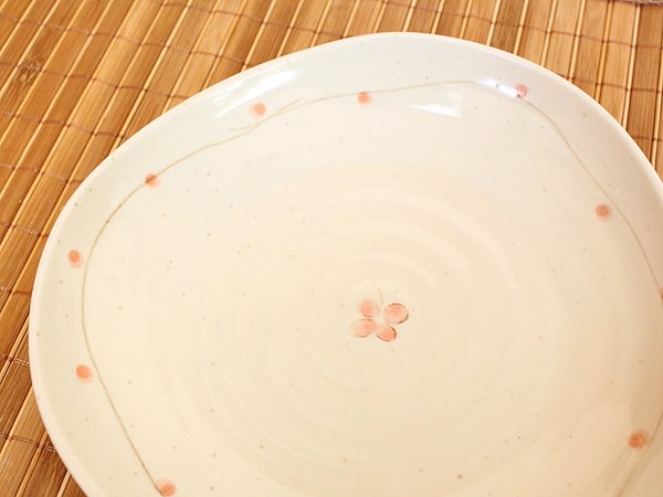 花ゆらゆら皿(洋食器 和食器 お皿 プレート 中皿 取り皿 デザートプレート 業務用 業務用食器 アウトレット込み 訳あり 多治見美濃焼 日本製)