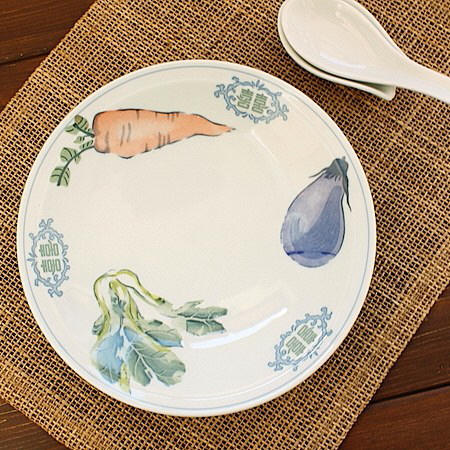 野菜シリーズ 中華皿(中華食器 和食器 お皿 プレート 中皿 盛皿 中華 業務用 業務用食器 強化磁器 アウトレット 訳あり 多治見美濃焼 日本製)