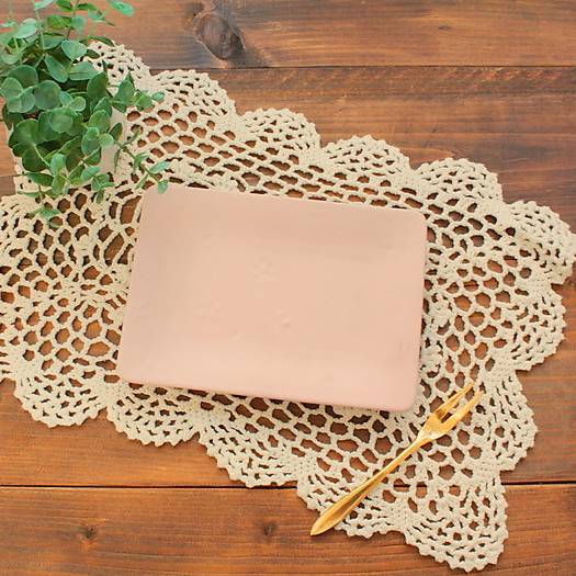 花マット ピンクプレート(洋食器 お皿 中皿 プレート サラダ皿 デザートプレート 取り皿 カフェ カフェ風 カフェ食器 業務用 業務用食器 アウトレット 訳あ...