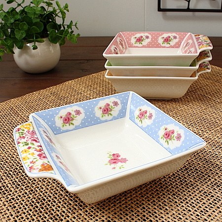 EMILIO ROBBAスクエアボウル/青(エミリオロバ 洋食器 ボウル サラダボウル 小鉢 カフェ カフェ風 カフ..