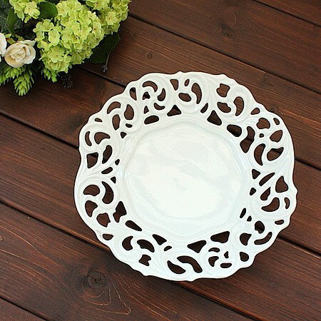 透かし盛皿(洋食器 菓子鉢 盛鉢 プレート 業務用 業務用食器 白い食器 アウトレット 訳あり 多治見美濃焼 日本製)