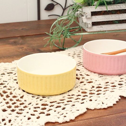 黄色スフレ(洋食器 ボウル 小鉢 スフレ ココット カップ カフェ風 カフェ食器 業務用 業務用食器 アウトレット 訳あり 多治見美濃焼 日本製)