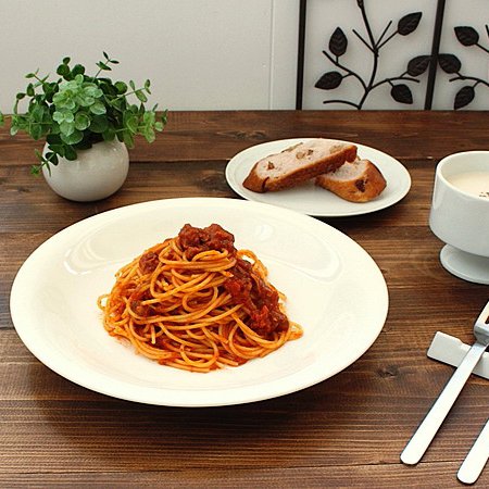 アイボリー24.5cmパスタプレート(洋食器 白い食器 大皿 お皿 盛皿 カレー皿 curry ワンプレート パスタ カフェ風 カフェ食器 cafe風 業務用 業務用食器 アウトレット 多治見美濃焼 日本製)